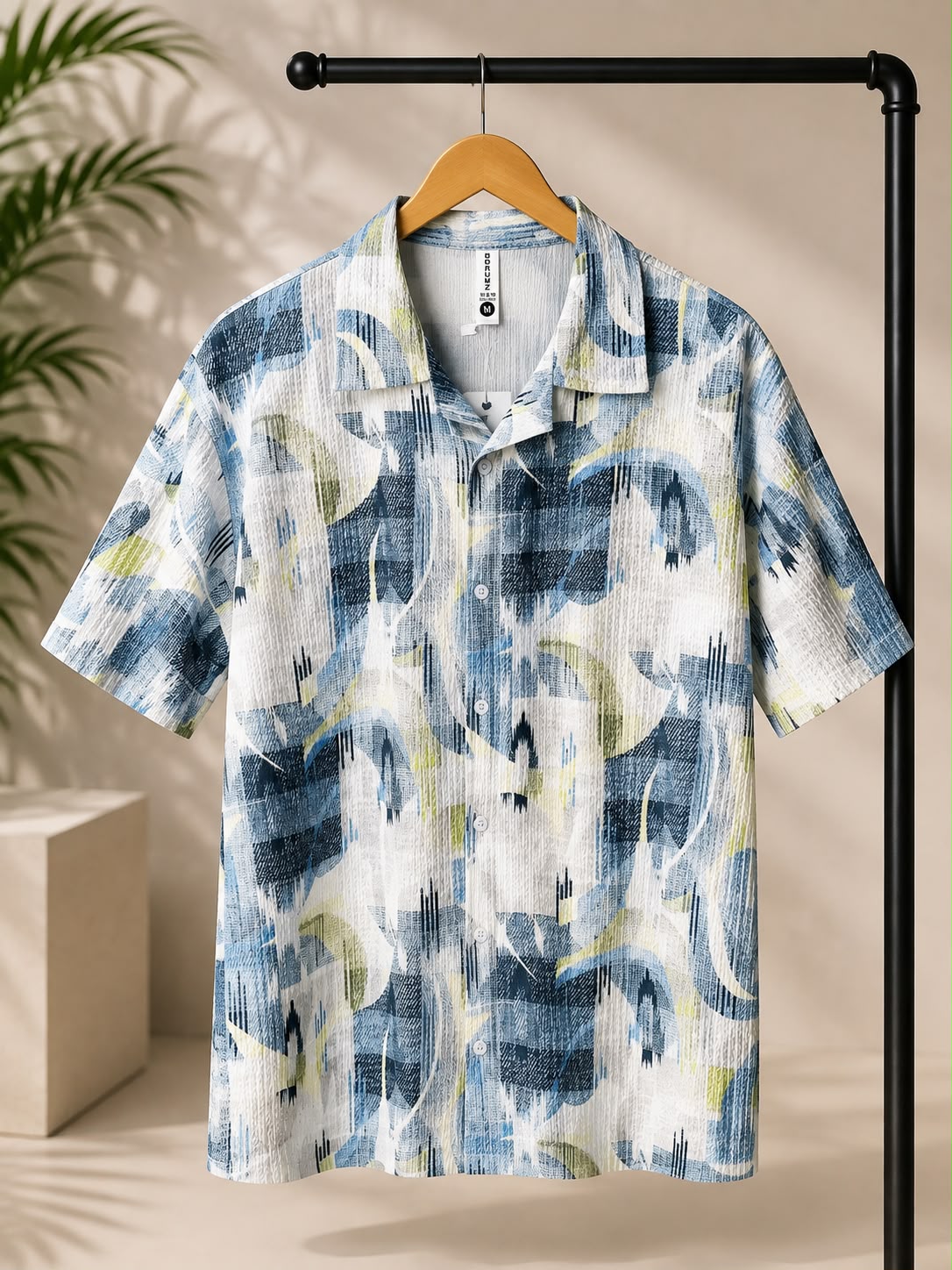 Blue Abstract Textured Shirt
