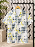 Yellow &amp; Grey Abstract Shirt