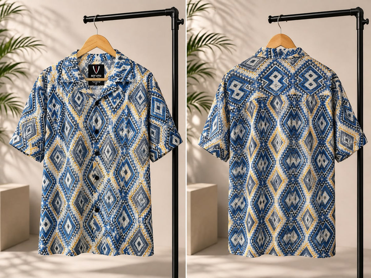 Blue Diamond Geometric Shirt