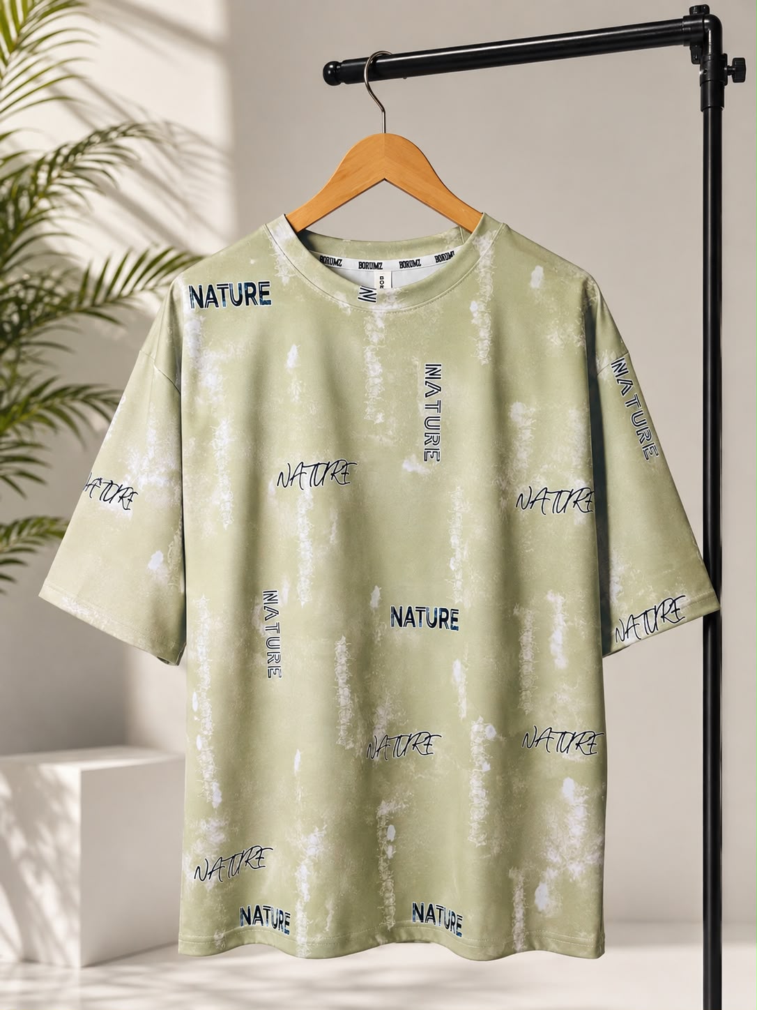 Sage Green Nature Print T-Shirt