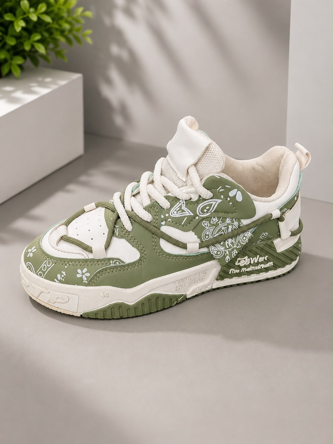 Urban Paisley Green Chunky Sneakers