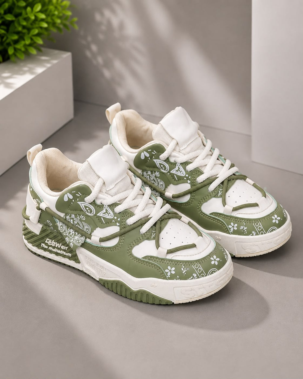 Urban Paisley Green Chunky Sneakers