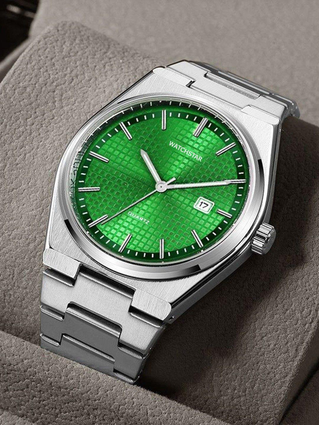 Luxury Green Dial Stainless Steel Watch
