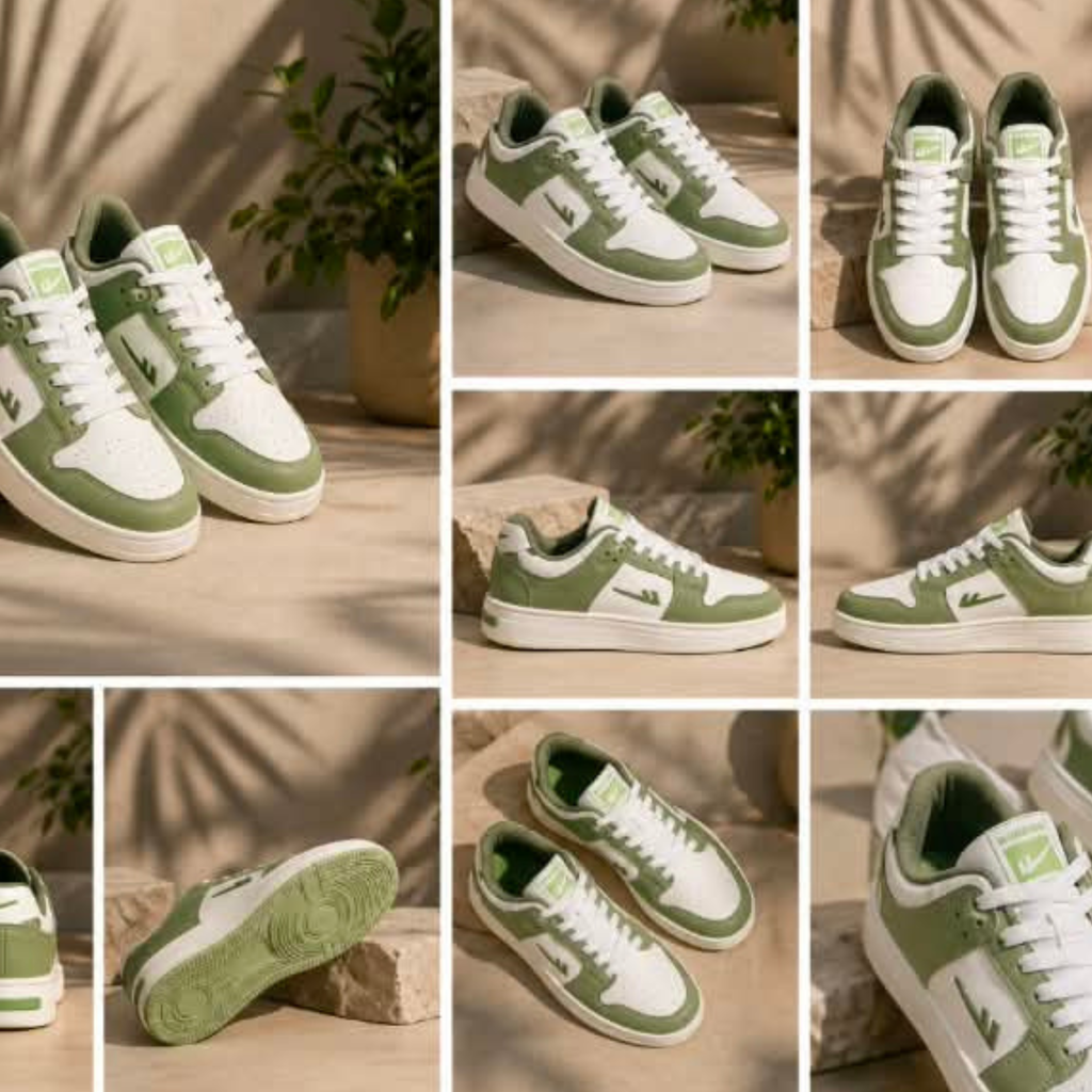 Green & White Classic Casual Sneakers
