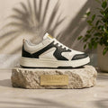 Retro Low-Top Chunky Sneakers – White &amp; Black