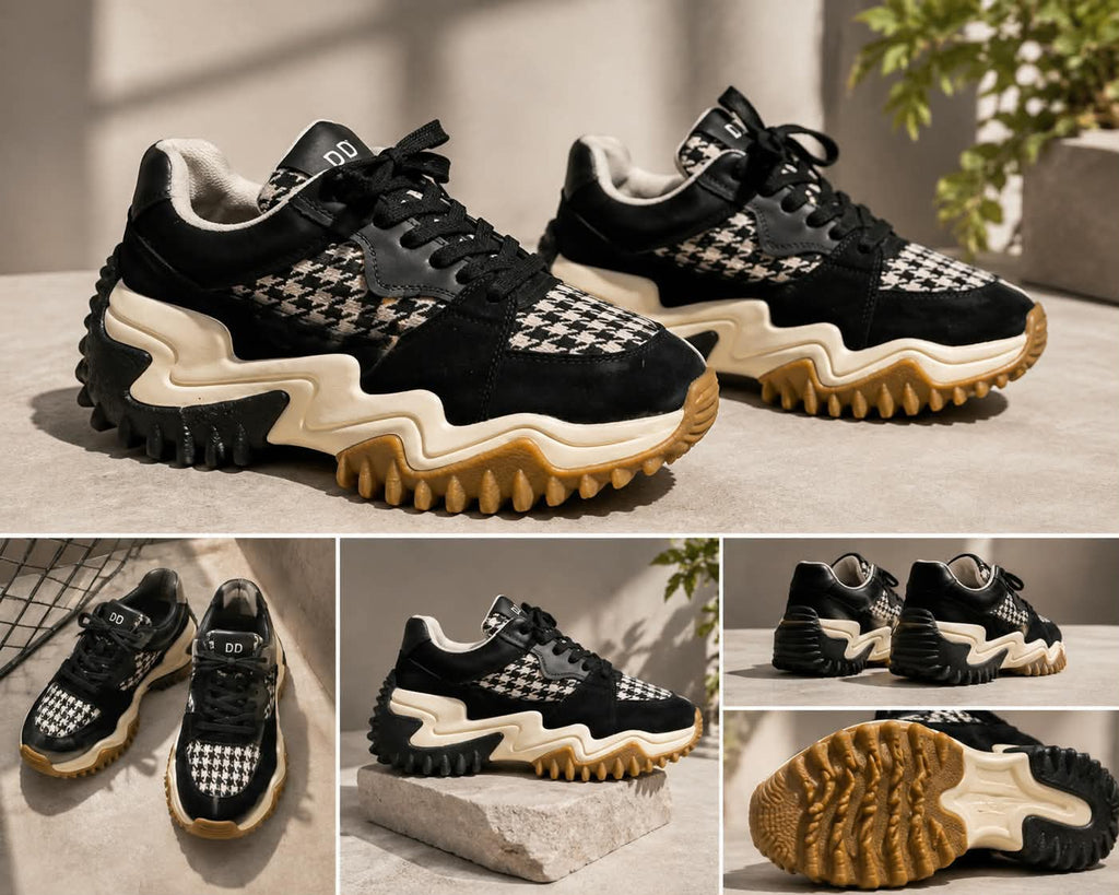 Houndstooth Chunky Platform Sneak