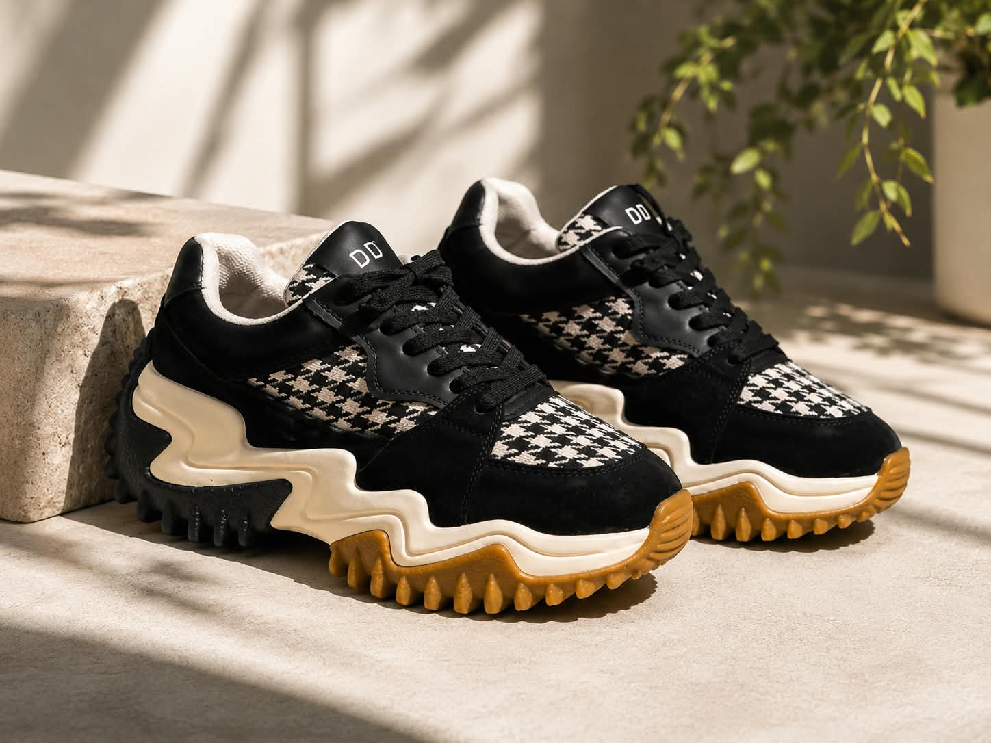 Houndstooth Chunky Platform Sneak