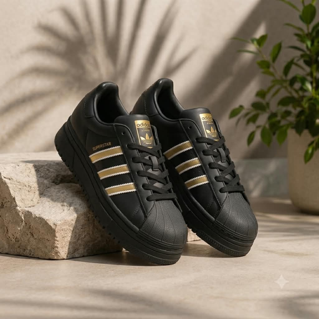 adidas Superstar – Black / Gold Metallic